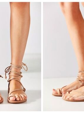 Jeffrey Campbell Adios Gladiator Sandal • size 9 •natural